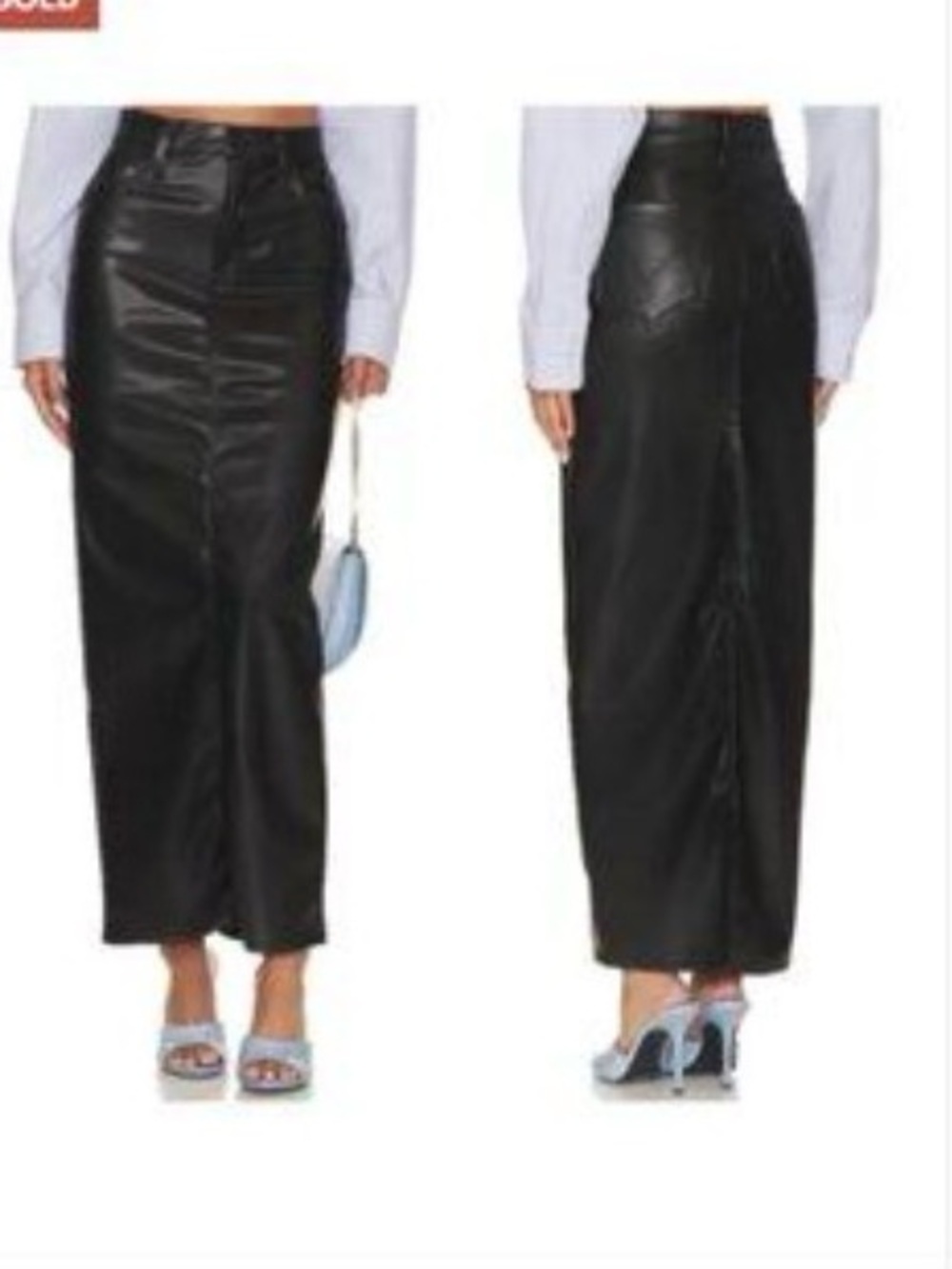 MOTHER The Flagpole Faux Leather Maxi Skirt Black Size 27 - Picture 13 of 13